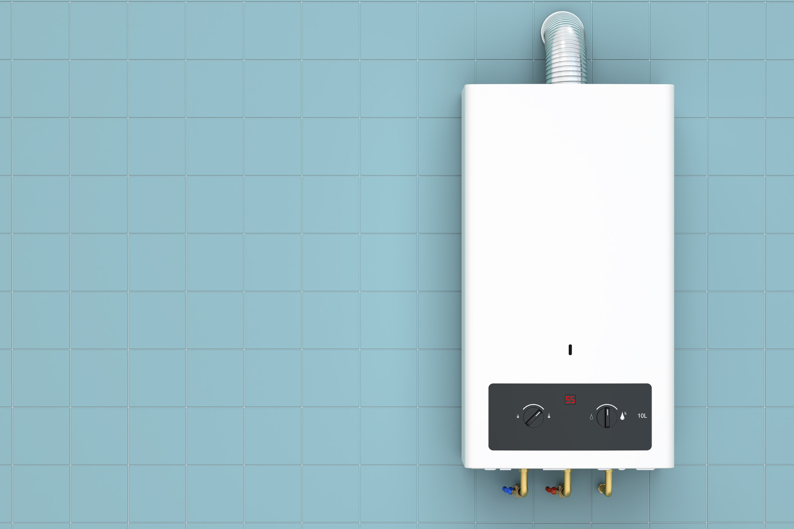 Expert installation of tankless hot water heater system.